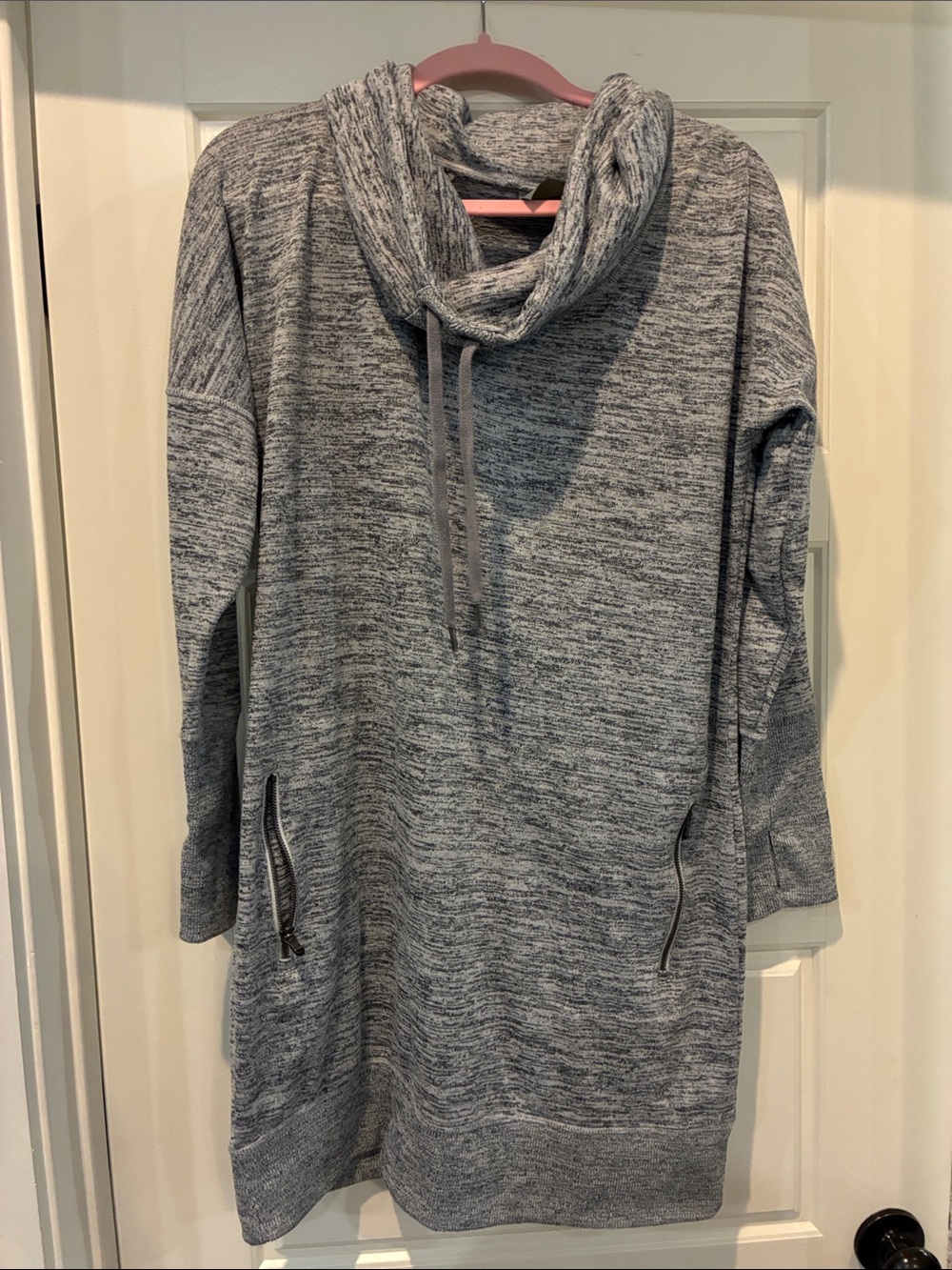 Athleta Heather Gray Cowl Neck Tunic Dress | Cozy Fall Layering | EUC L